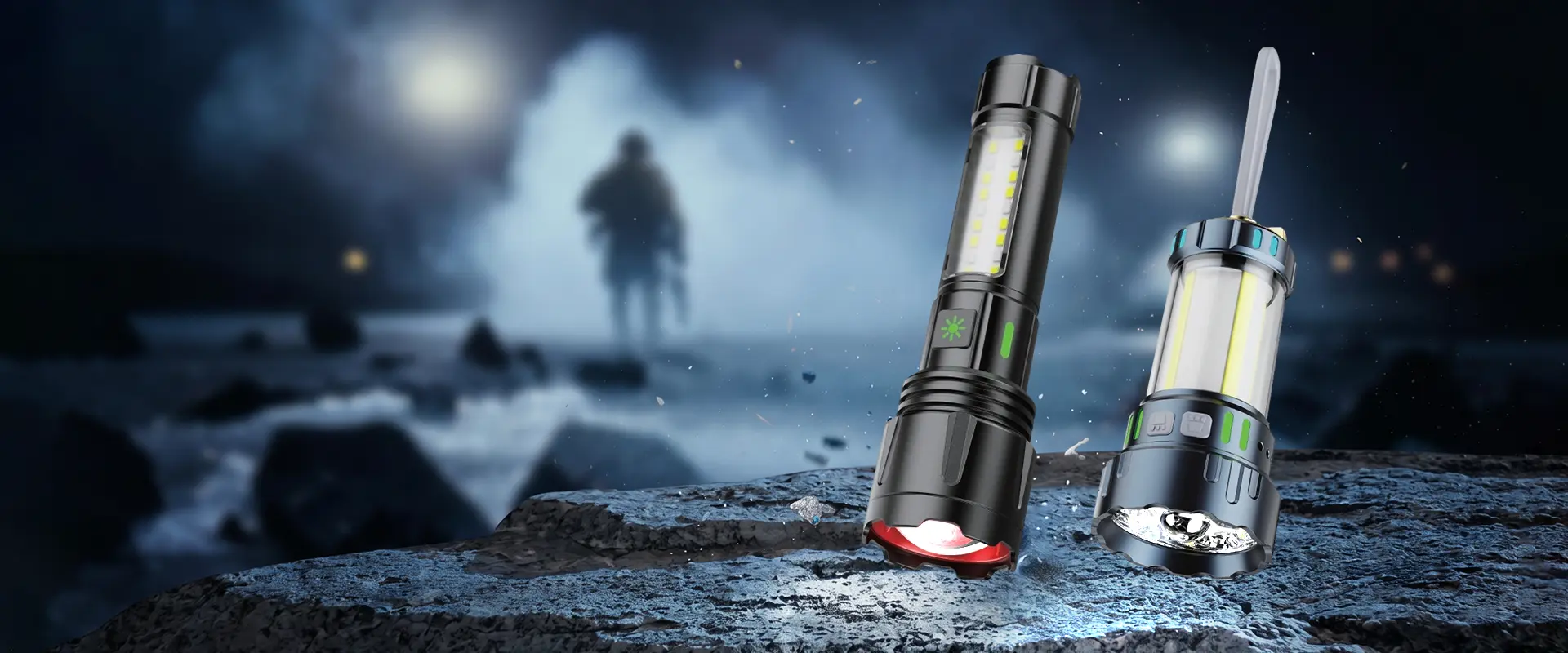 Đèn pin LED chiến thuật Forest Tiger - có thể sạc lại với độ sáng cao để sử dụng làm nhiệm vụ